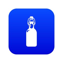 Bottle with bung icon blue vector isolated on white background