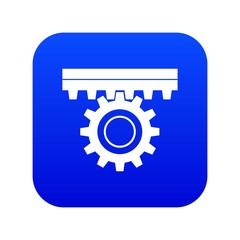One gear icon digital blue for any design isolated on white vector illustration