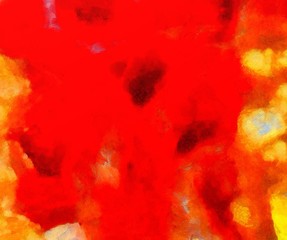 Detailed close-up grunge clouds abstract background. Dry brush strokes hand drawn oil painting on canvas texture. Creative simple pattern for graphic work, web design or wallpaper. Chaotic splashes.