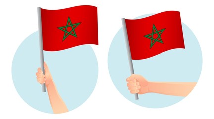 Morocco flag in hand icon