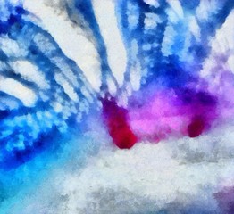 Detailed close-up grunge clouds abstract background. Dry brush strokes hand drawn oil painting on canvas texture. Creative simple pattern for graphic work, web design or wallpaper. Chaotic splashes.