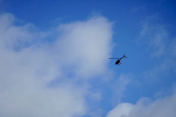 Helicopter flying in the sky