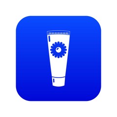 Tube cream icon blue vector isolated on white background