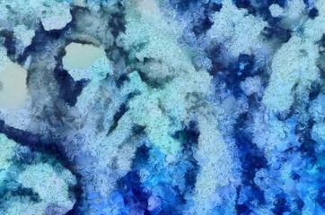 Abstract grunge background. Dirty style pattern. Simple painting art template with large textured brush strokes. Colorful pretty texture drawing by hand. Digital indigo wallpaper. Vintage backdrop.