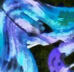 Abstract grunge background. Dirty style pattern. Simple painting art template with large textured brush strokes. Colorful pretty texture drawing by hand. Digital indigo wallpaper. Vintage backdrop.