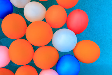 pool with colorful balloons