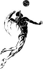 Beach Female Volleyball Player, Abstract Flame