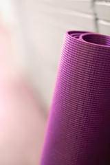 leaning yoga mat