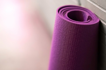 leaning yoga mat