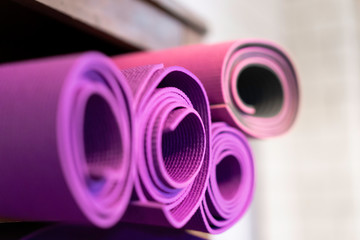 stacked yoga mats