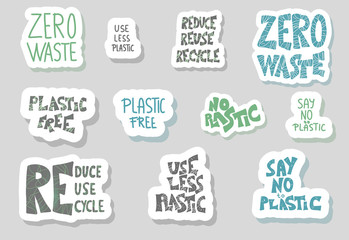 Plastic free vector concept with text and symbols.