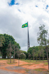 A view of Brazilian flag in Brasilia, Brazil.