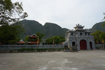 Fototapeta premium View of Buddhist Temple in Tam Coc Vietnam.