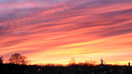 beautiful pink/orange/yellow sunset (4-17-2016, Livingston, NJ)