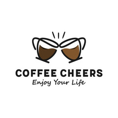 Coffee cheers simple logo design