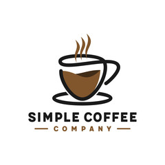 Coffee with cup simple logo