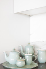 Fototapeta na wymiar Kitchen ceramic tea set