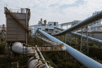 Industrial buildings in an abandoned factory