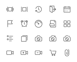 set of web icons, such as social media, add, app, tag, link, button
