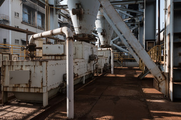 Industrial buildings in an abandoned factory