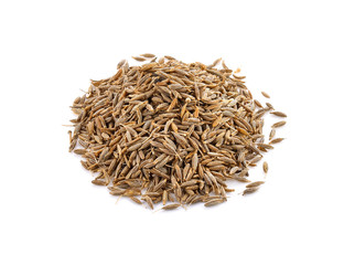 caraway seeds on white background