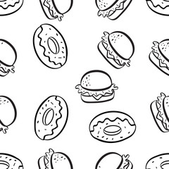 Doodle Vector Food Seamlesss Pattern