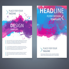 Brochure design template vector. Flyers report business watercolor magazine poster background
