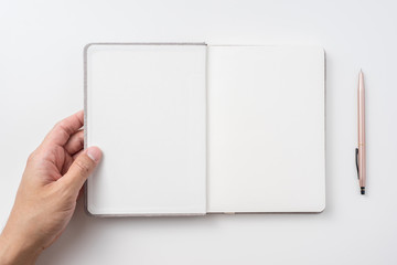fabric hardcover notebook isolated on white background