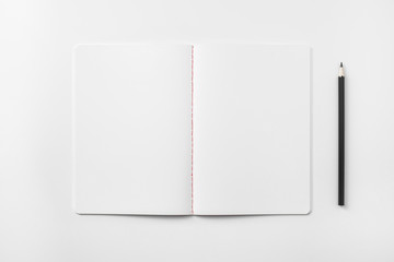 red notebook isolated on white background