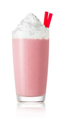 strawberry milkshake in glass