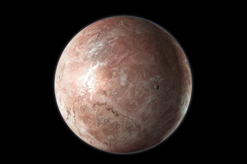 Obraz na płótnie Canvas Makemake, dwarf planet isolated on black background. 3D render
