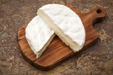 cheese mold on the cutting board. Top view