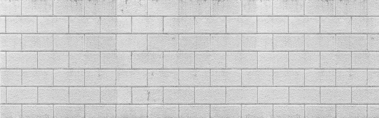 Panorama of Concrete block wall seamless background and texture