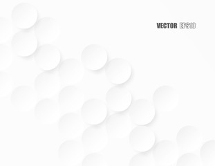 Abstract. Embossed paper circle white background ,light and shadow . Vector.