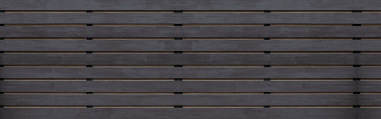 Panorama of Black wood fence texture and background seamless