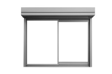 Metal window frame isolated on white background