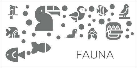 fauna icon set