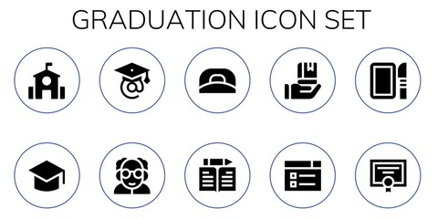 graduation icon set