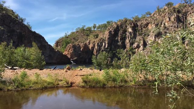 Landscape view of Leliyn Edith Falls in Nitmiluk National Park Northern Territory, Australia. 