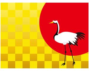 鶴　日本鶴　鳥　年賀状　年賀状素材