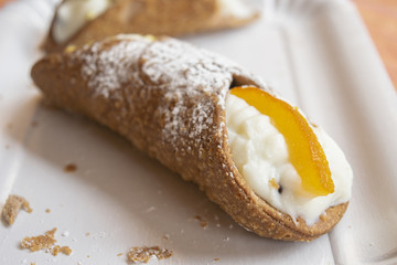 sicilian cannoli with ricotta cream