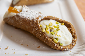 sicilian cannoli with ricotta cream