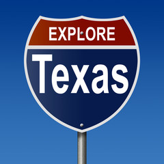 Road sign for Explore Texas