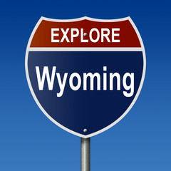 Road sign for Explore Wyoming