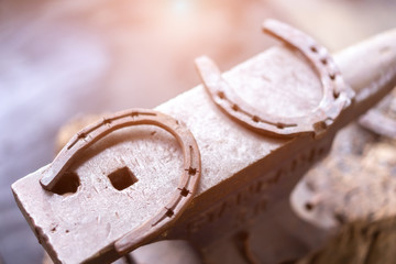 Horseshoe designed to protect a horse's hoof from wear.