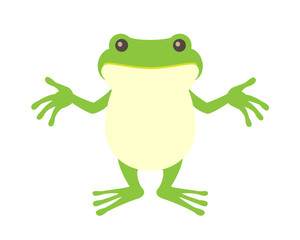 かえるキャラクターお手上げ