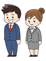 ビジネスマンとビジネスウーマン