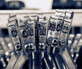 the word CONNECT with old typewriter 