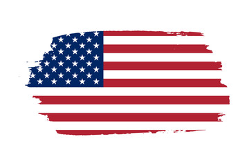 American flag. Grunge old flag USA isolated white background. Distressed retro texture. Vintage grungy dirty design. Symbol America united national freedom, patriotic 4th july. Vector illustration