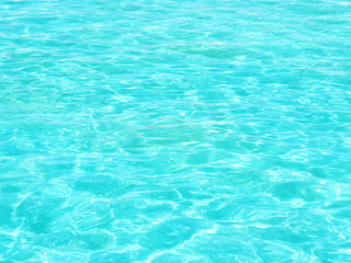 Background and texture of turquoise wavy water in the pool in the sun...